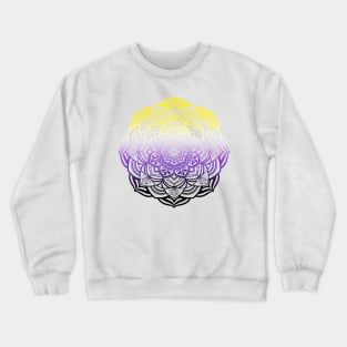 Gradient Nonbinary Pride Mandala Crewneck Sweatshirt